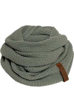 Knit Factory Coco Gebreide Colsjaal - Ronde Sjaal - Nekwarmer - Wollen Sjaal - Groene Colsjaal - Dames sjaal - Heren sjaal - Unisex - - One Size