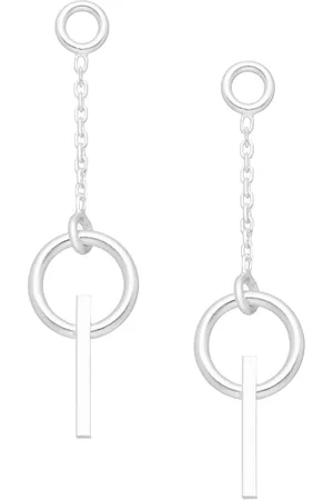 EAR IT UP Oorbellen - Bar - Cirkel - Ketting - 925 sterling - 42 x 10 mm - 1 paar