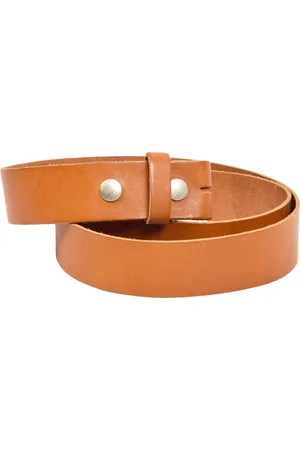Merkloos Stijlvolle Camelkleurige Leren Broekriem zonder Gesp - 4 cm Breed - 95 cm Lang - Aanpasbaar voor Eigen Gesp