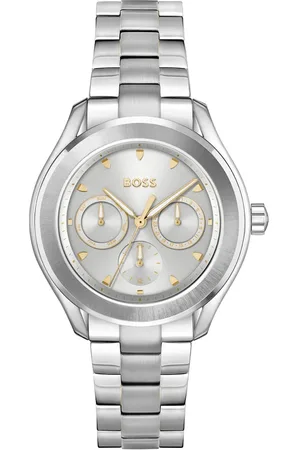 HUGO BOSS HB1502747 LIDA Dames Horloge - Mineraalglas - Staal - Zilverkleurig - 38 mm breed - Quartz - Vouw/Vlindersluiting - 3 ATM (spatwater)
