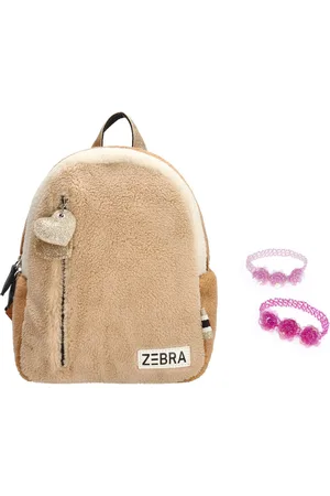 Zebra Rugzak Teddy Beige - rugtas - schooltasje (s) + armbandje