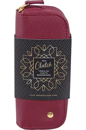 Merkloos Diabetestasje Clutch&Care | Medicijntas | Reistas | Pen Clutch | Bordeauxrood