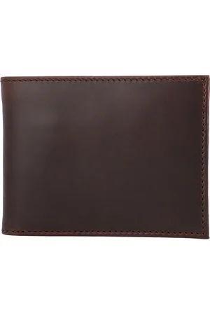 Buckle & Seam Leren Portemonnee Bill Blu Wallet Donkerbruin