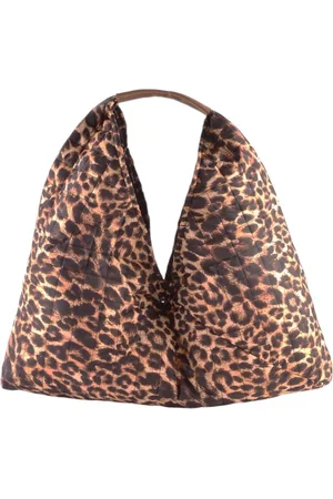 Merkloos Dames shopper tas/ Handtassen met leer handvatten/Schooltas/Panterprint