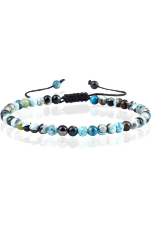 Memphis Fire Armband Natuursteen Kralen - Blue Fire