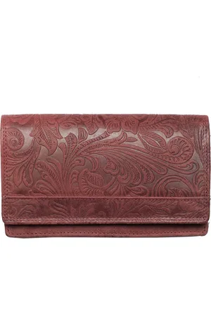 ARRIGO BELLO Dames Portemonnee Leer - Anti Skim Met Bloemenprint Gemaakt Van Leer
