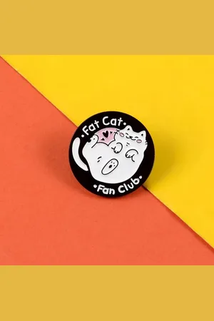 Akyol Fat cat Broche - Broche - cat - poes - fan club - Cadeau - enamel broche - broche pins - kledingspeld -halloween speld -halloween broche - pin-Bedankje – leuke broche -verjaardag cadeau - cadeau - broche voor kattenliefhebber –cat fan clu
