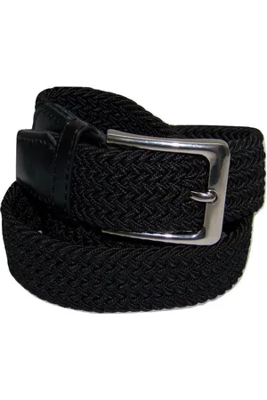 Flores Lederwaren Elastische Comfort Riem - maat85 cm - Gevlochten - 100% Elastisch - Nikkelvrije Gesp