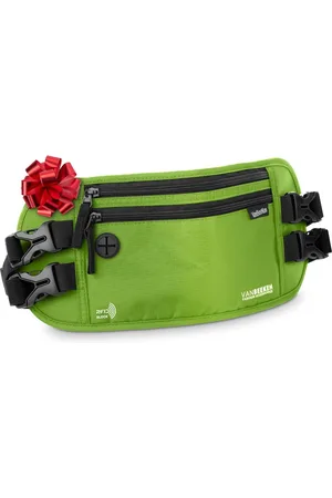 Merkloos Uniseks geldriem voor op reis, met RFID-blokkering, platte heuptas, 37 x 14,5 cm, .