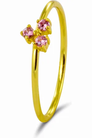 Silventi 9SIL-21654 Zilveren Ring - Dames - Drie Zirkonia Steentjes -