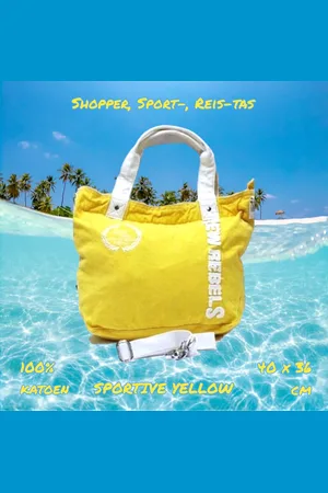 NEW REBELS Shopper, Sport-, Strand-, Reis-, Schouder-tas - SPORTIVE YELLOW - - 40x36 cm - Volwassenen Jeugd Kinderen - Unisex - Casual Reizen
