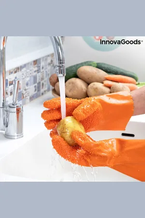 InnovaGoods Handschoenen om Fruit en Groente mee Schoon te Maken Glinis