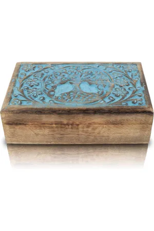 Merkloos Handgemaakte Decoratieve Boom van het Leven Houten Sieraden Doos - Grote Verjaardag Gift Ideeën - Sieraden Organizer en Meer - 20 x 12 cms