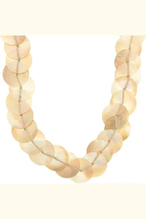 Behave Ketting bèige crème van schelpen 40 cm