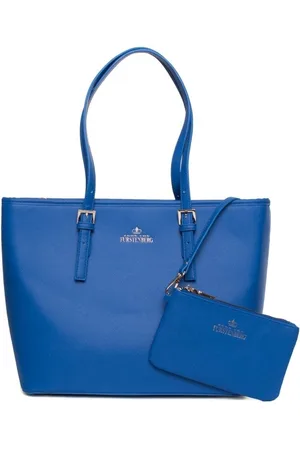 EGON VON FURSTENBERG FABRICE dames luxe schoudertas royal blue shopper