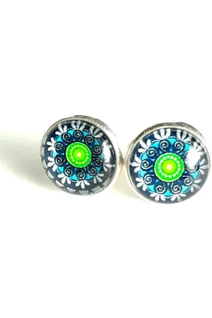 2 Love It Print - Oorbellen - Groen - Wit