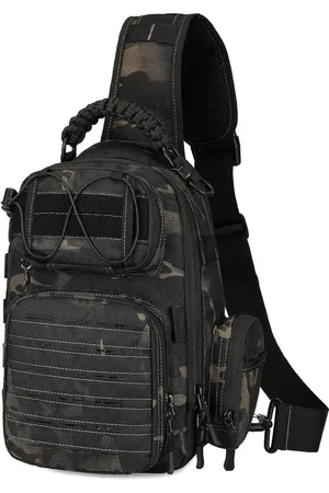 Merkloos Tactische schoudertas, militaire crossbody tas, Molle-borstzak, tactische sling-rugzak, omslagtas voor trekking, kamperen, wandelen, reizen, D-Cp , Rugzak