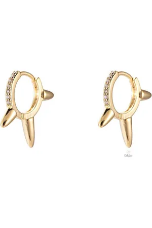 Dottilove Oorbellen rond met stekel – - oorhangers - cadeau voor vrouw - Zirkonia steen