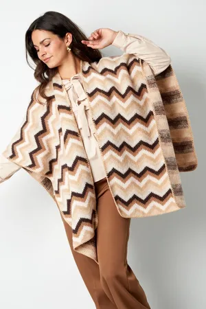 Yehwang Poncho Zig Zag Herfst Winter
