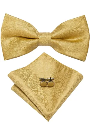 Merkloos Vlinderdas inclusief pochet en manchetknopen - 100% zijden - Paisley - - vlinderstrik - strik - pochette – heren - Cadeau