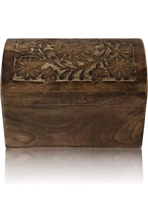 Merkloos Decoratieve Houten Sieradendoos Schatkist - Handgemaakt Sieraden Organizer - Keepsake Box Snuisterijhouder - Grote Verjaardagscadeau Ideeën