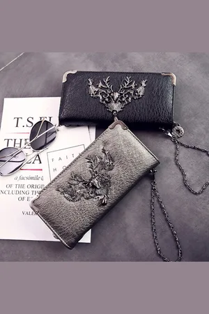 Merkloos Idofido Clutch/Portomonee - 2 kleuren - Gothic - Rock Chique