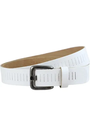 Landley Leren Geperforeerde Sleufjes Riem - Dames en Heren - Breedte 4 cm - Unisex Ceintuur - Echt Leer - - Lengte totaal 135 cm / Riemmaat 115