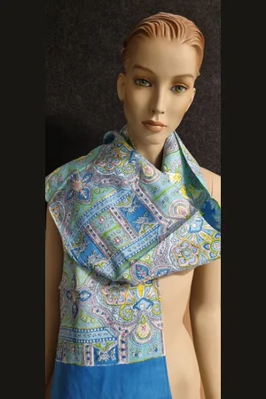 Merkloos Dames Sjaal , Viscose , Dubbel afgewerkt, motief.