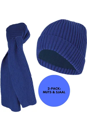 sarlini Muts & Sjaal jongens - Ribbed - Effen - 2/4 Jaar