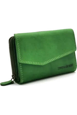 Hillburry Leren Portemonnee met Omslag - - veel vakjes - RFID - Protector - (bxhxd) ca. 14cm x 9cm x 3cm