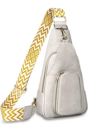 Merkloos Crossbody Bag met brede riem, kleine schoudertas, borstzak, vintage schoudertas, crossbody tas, brede riem, bodybag voor dames, sling bag
