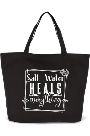 Merkloos Zomer strandtas - Salt water heals everything