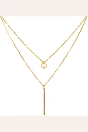 Zilver Goudkleurig en Ketting Dames - Dames Collier - Verguld en Dames Ketting - Amona Jewelry