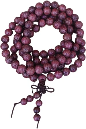 Marama Mala armband Sandelhout - 108 kralen hout - elastisch - wikkelarmband