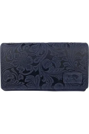 ARRIGO BELLO Portemonnee Dames - Bloemenprint - - RFID - Anti-Skim - Echt Leer
