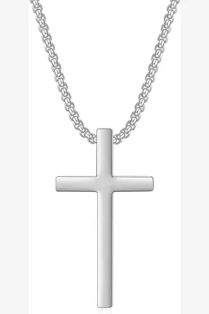 Jendi Ketting Kruis - Ketting heren - Zilverkleurig - 60 cm - Model ZX - hiphop - vaderdag