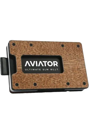 Aviator Wood carbon slide wallet - wood carbon cash clip - slim acrylic kleingeld vak - acrylic frame