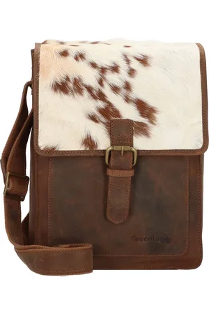 Greenland Natuurlijke combinatie leren schoudertas 25 cm