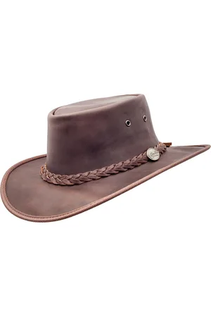 Barmah Leren hoed SQUASHY - Full Grain opvouwbaar S