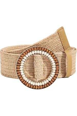Fashion Favorite Nora Beads Gevlochten Riem - | Rotan/Kralen | 95 x 4,5 cm |