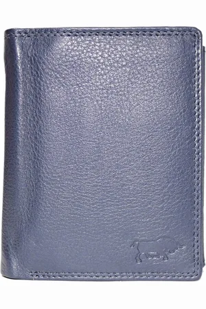 ARRIGO BELLO Donkerblauwe Euro Portemonnee Leer - Compact Leren Portemonnee