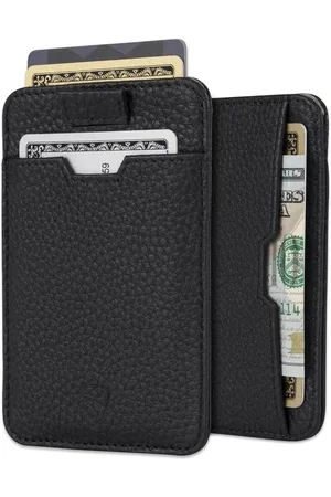 Vaultskin Chelsea - slim leather RFID blocking cardholder - unisex - matt black