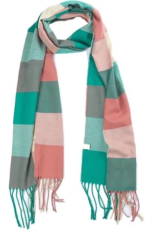 DIelay Sjaal met Franjes - Geruit Patroon - 170x31 cm