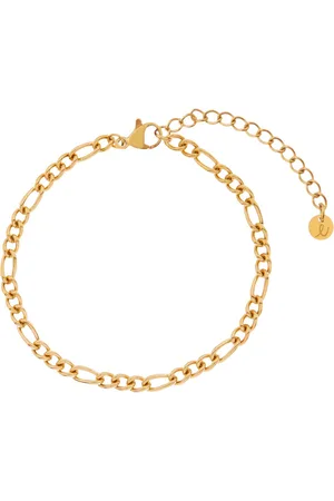 essentialistics Armband basic open gemixte schakels - Volwassenen - Goudkleur - Stainless steel (verkleurt niet) - Verlengkettinkje