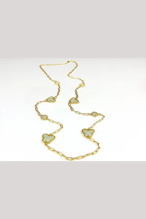 SOPHIE Lange zilveren halsketting collier halssnoer geelgoud verguld Model Vlinder en Bol met licht blauwe stenen