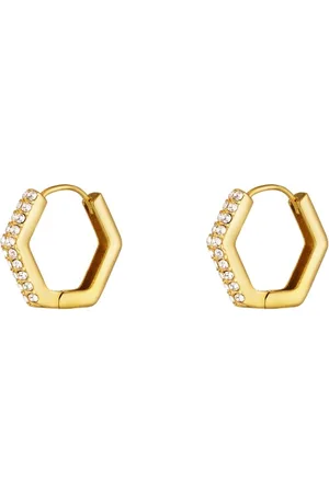 LMPiercings NL Oorring 5 kant gemmed- goud
