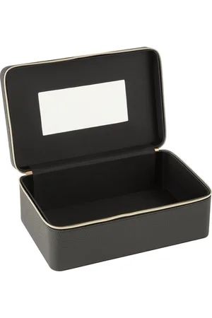 J-line Cosmetica Doos Rechthoek+spiegel Kunstleder - 30x19x12cm