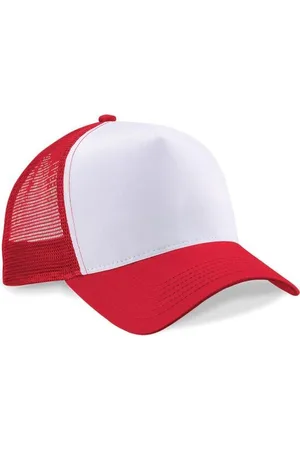 Beechfield 2x Truckers baseball caps rood/wit voor volwassenen - voordelige petjes/caps