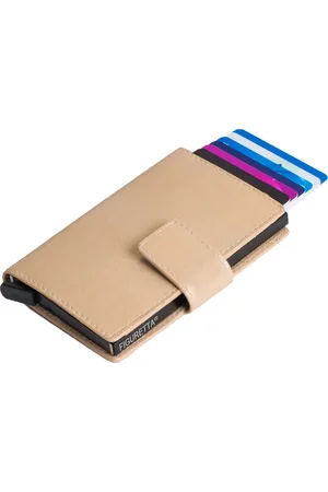 FIGURETTA Leren Cardprotector RFID Compact Creditcardhouder - Dames en Heren - Metallic