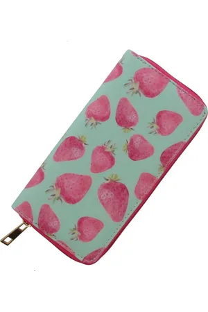 DIelay Portemonnee met Vrolijke Print - PU Kunstleer - Ritssluiting - 19x10 cm